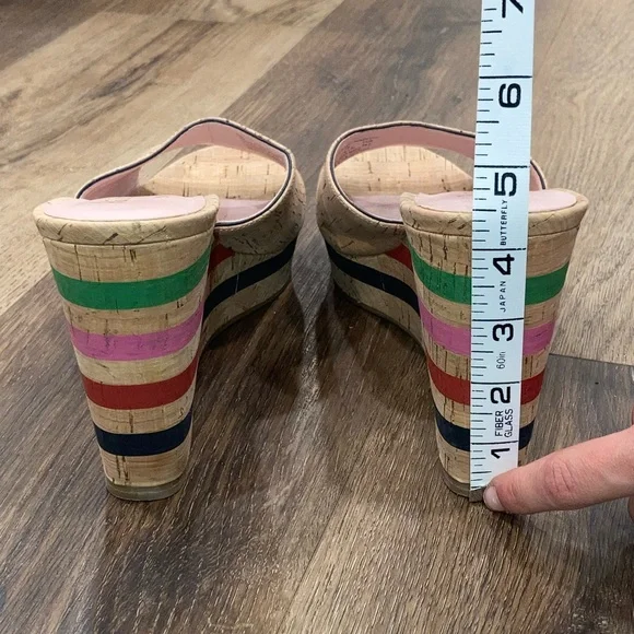 Kate Spade New York Penelope Cork Wedges Shoes Heels Spring Summer Easter Size 9 - Picture 5 of 10